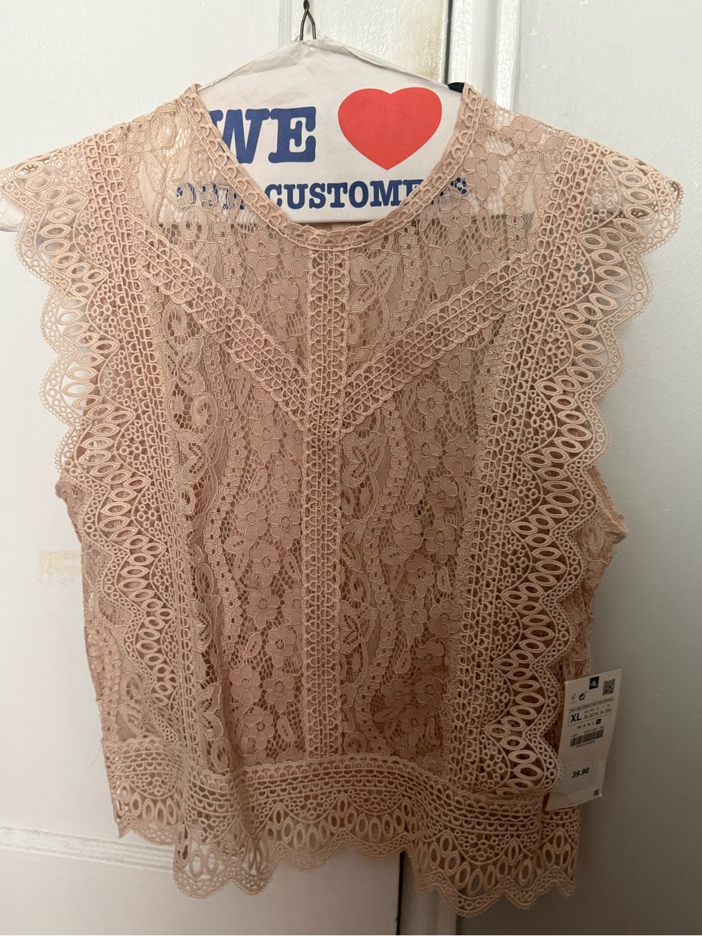 Zara Women's Cream and Tan Blouse